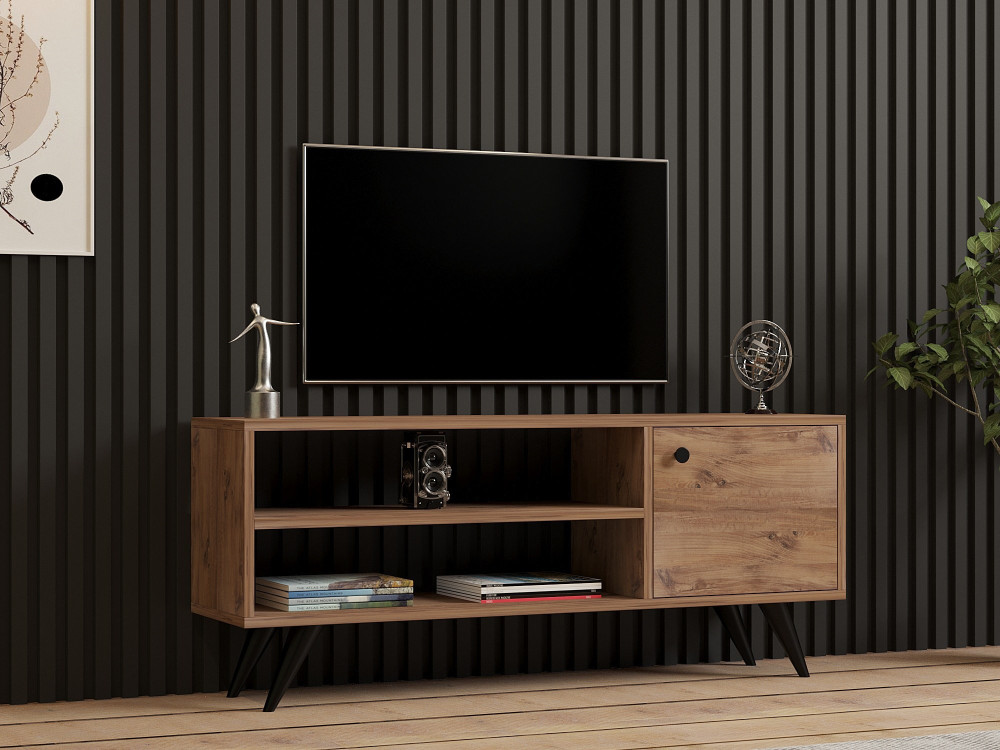 Meuble TV en bois "Jena" - 120 x 29 x 50 cm - Pin Atlantique