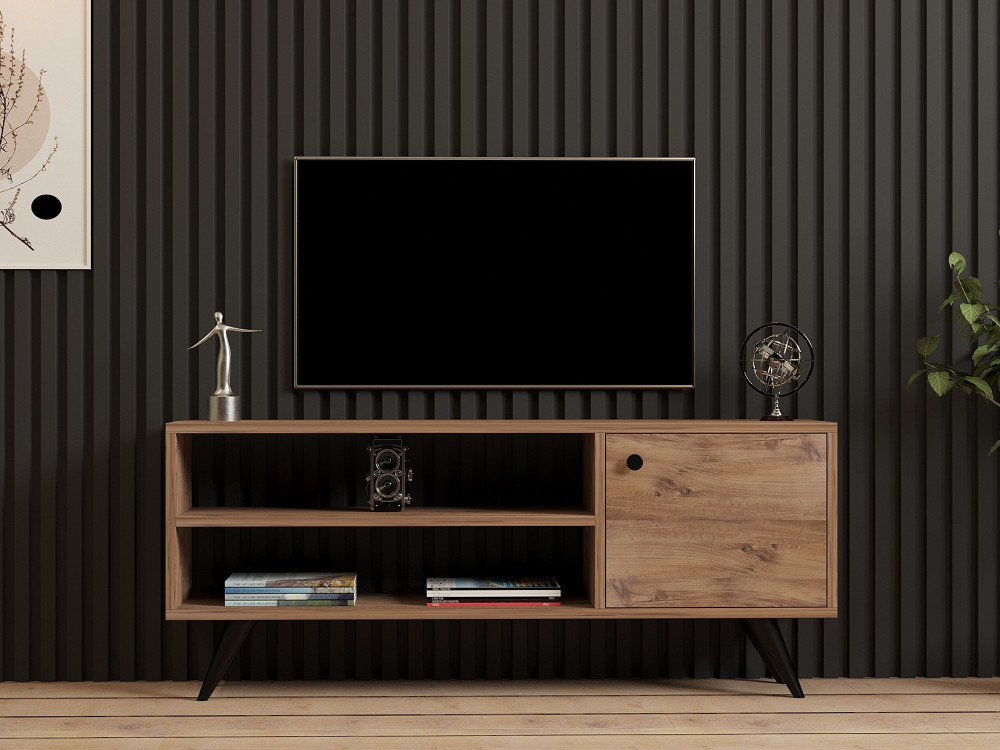 Meuble TV en bois "Jena" - 120 x 29 x 50 cm - Pin Atlantique
