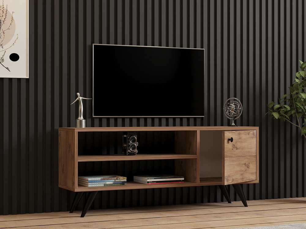 Meuble TV en bois "Jena" - 120 x 29 x 50 cm - Pin Atlantique