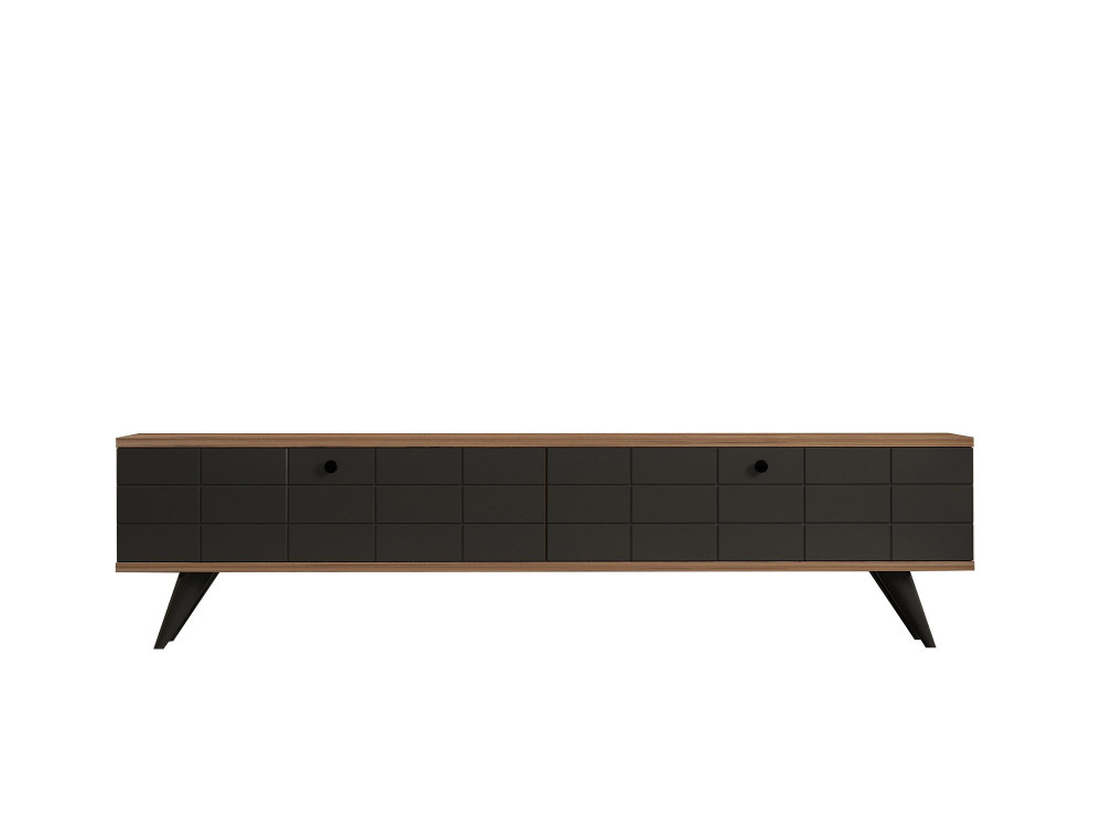 Meuble TV en bois "Alberi" - 160 x 25 x 35 cm - Gris anthracite