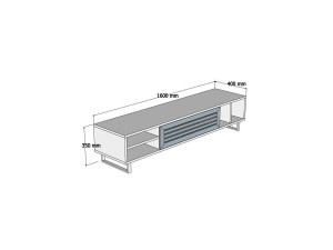 Meuble TV en bois "Eray" - 160 x 40 x 35 cm - Noyer, Anthracite