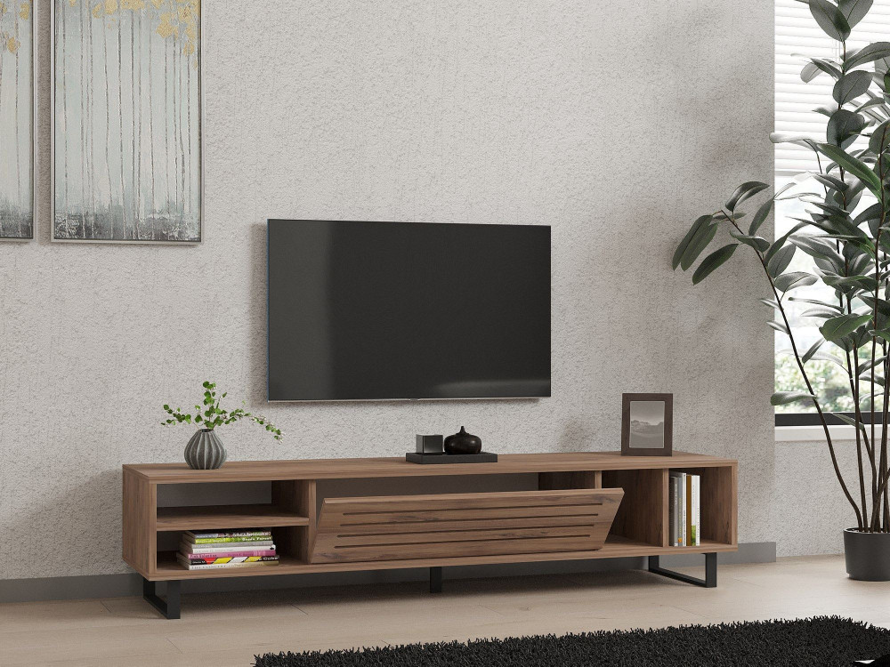 Meuble TV en bois "Safir" 160 x 40 x 35 cm - Pin atlantique