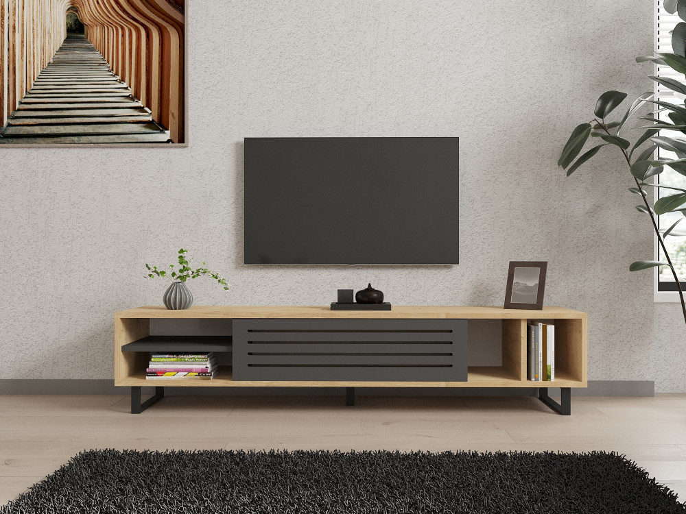 Meuble TV en bois "Safir" 160 x 40 x 35 cm - Saphir