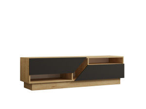 Meuble TV en bois "Yaprak" - 160 x 40 x 45 cm - Saphir, Anthracite