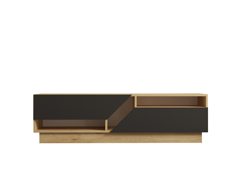 Meuble TV en bois "Yaprak" - 160 x 40 x 45 cm - Saphir, Anthracite