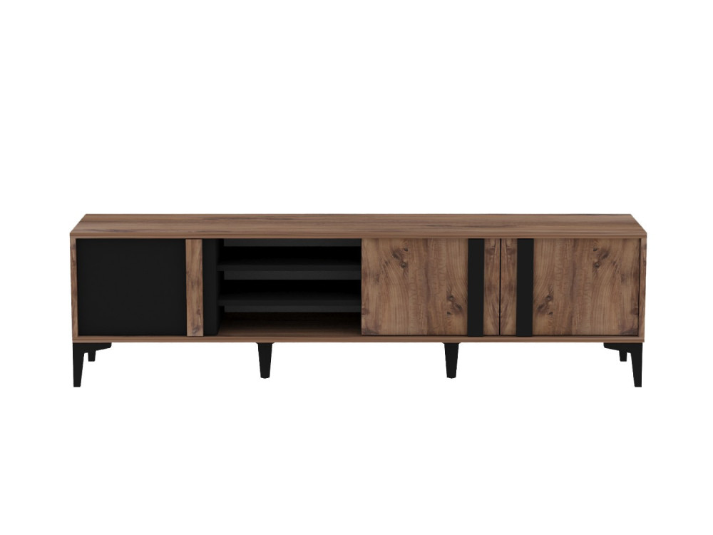 Meuble TV en bois "Mengu" - 180 x 40 x 50 cm - Atlantique, Anthracite
