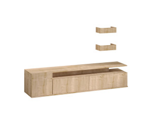 Meuble TV en bois "Alika" - 180 x 35 x 45 cm - Chêne