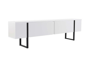 Meuble TV en bois "Serenity" 180 x 30 x 45 cm - Blanc