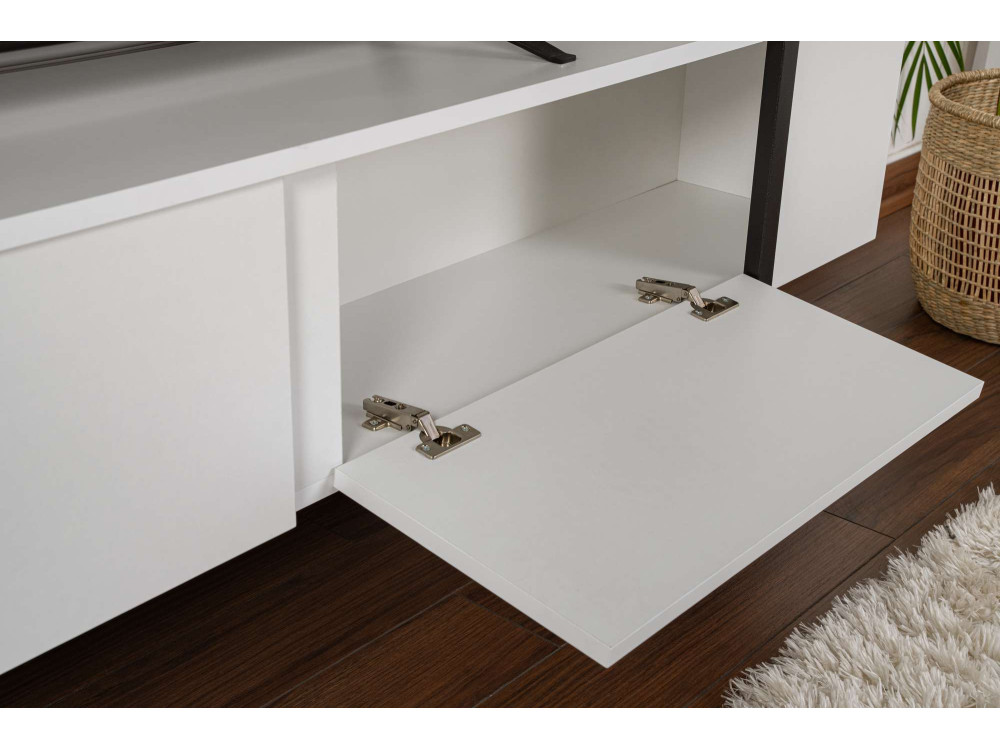 Meuble TV en bois "Serenity" 180 x 30 x 45 cm - Blanc