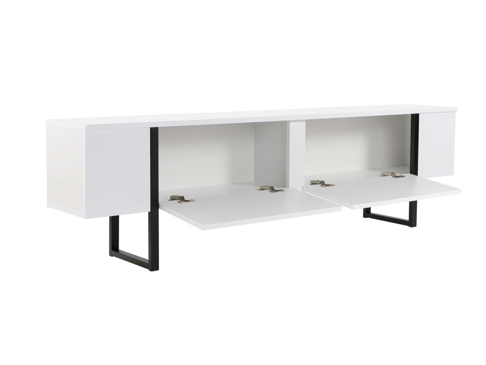 Meuble TV en bois "Serenity" 180 x 30 x 45 cm - Blanc