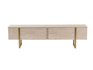Meuble TV en bois "Serenity" 180 x 30 x 50 cm - Travertin