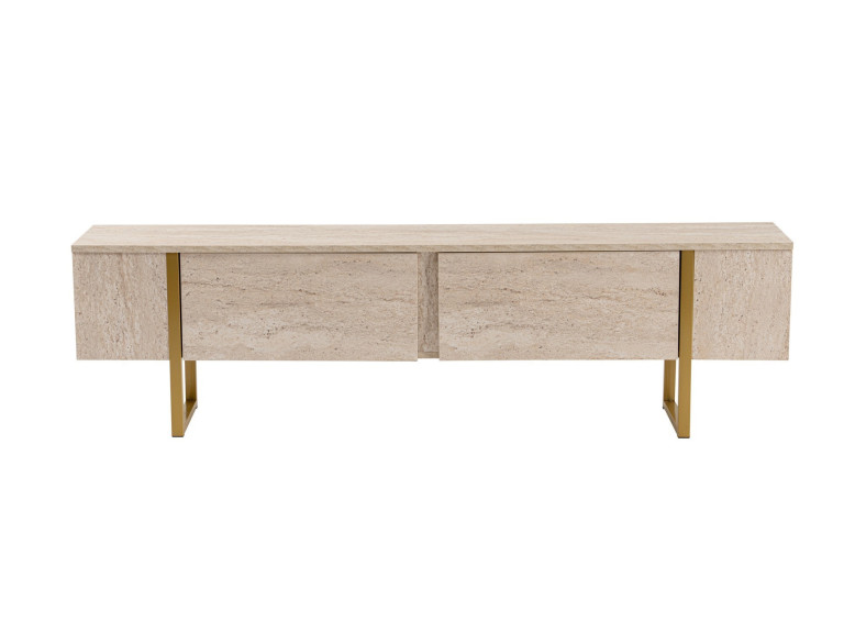 Meuble TV en bois "Serenity" 180 x 30 x 50 cm - Travertin