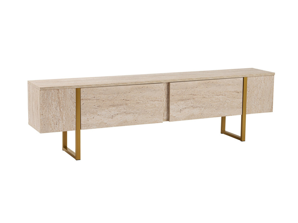Meuble TV en bois "Serenity" 180 x 30 x 50 cm - Travertin