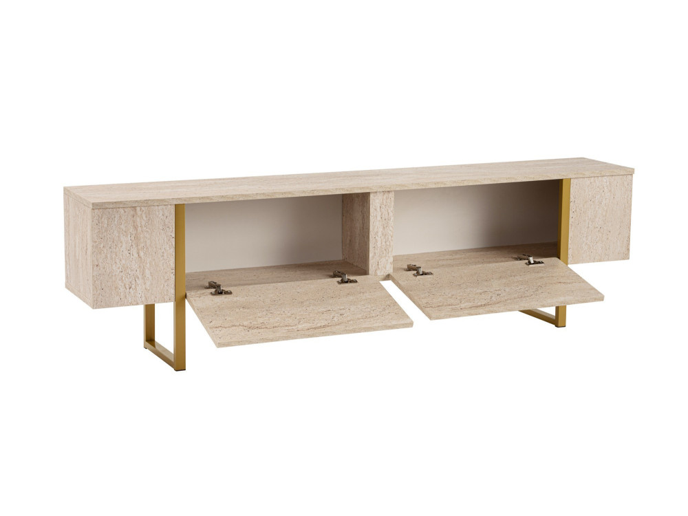 Meuble TV en bois "Serenity" 180 x 30 x 50 cm - Travertin