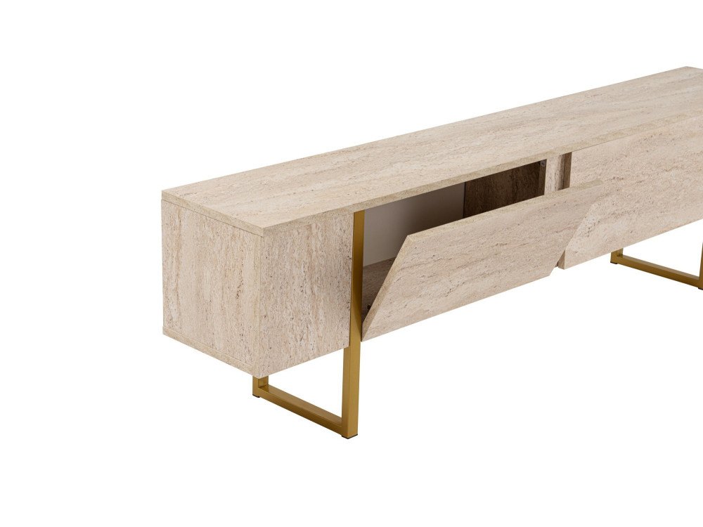 Meuble TV en bois "Serenity" 180 x 30 x 50 cm - Travertin