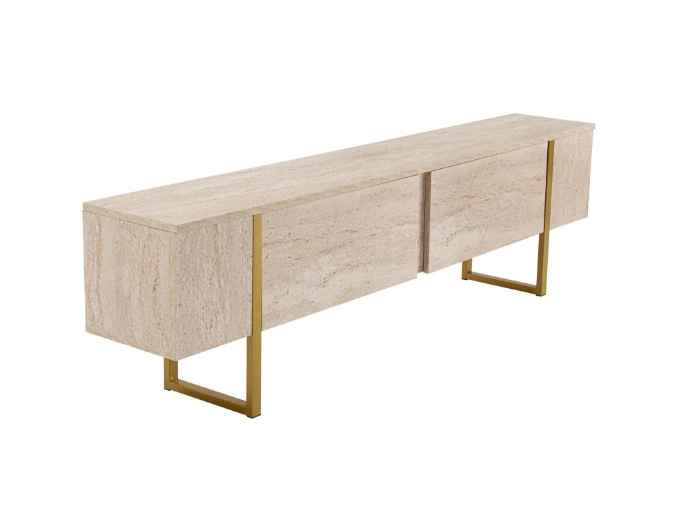 Meuble TV en bois "Serenity" 180 x 30 x 50 cm - Travertin