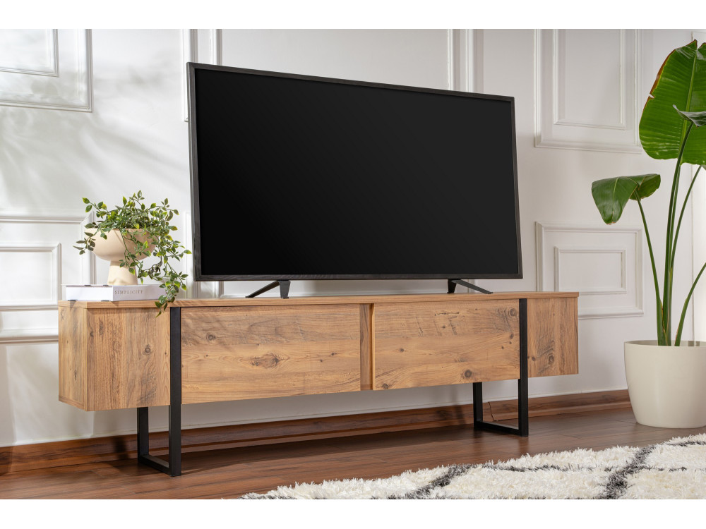 Meuble TV en bois "Serenity" 180 x 30 x 50 cm - Pin atlantique