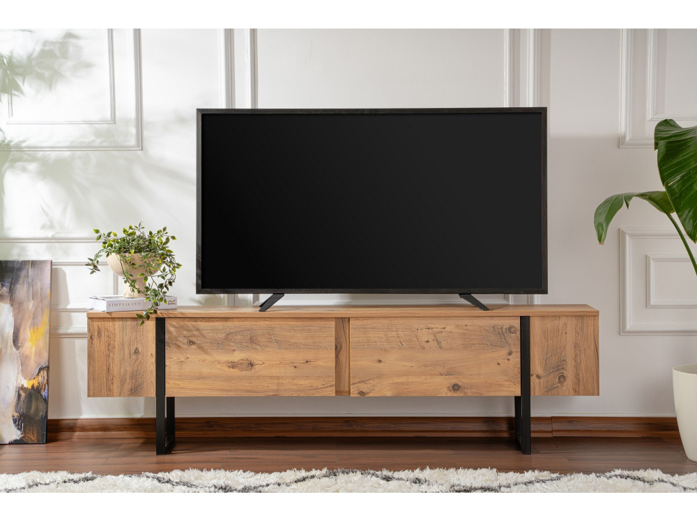 Meuble TV en bois "Serenity" 180 x 30 x 50 cm - Pin atlantique