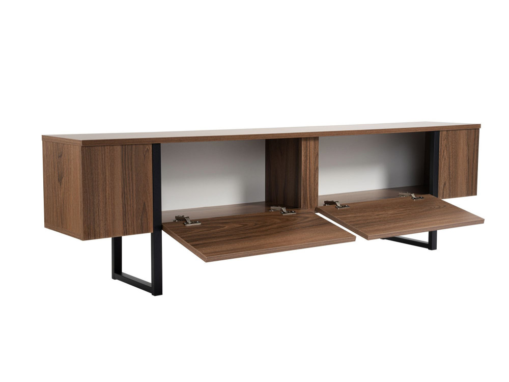 Meuble TV en bois "Serenity" 180 x 30 x 50 cm - Noyer