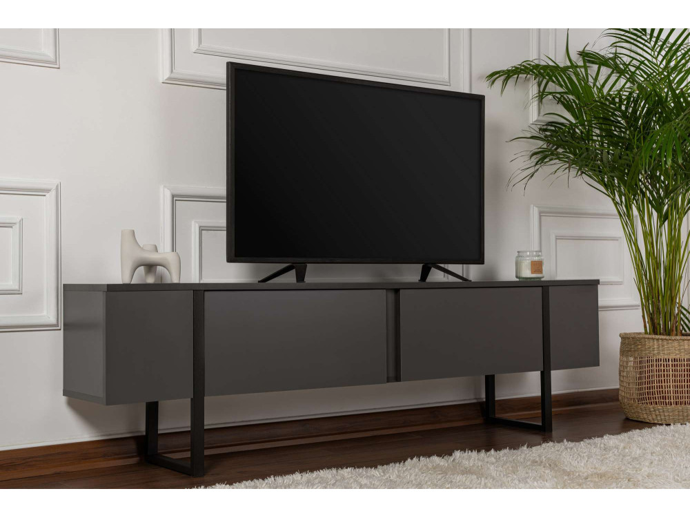 Meuble TV en bois "Serenity" 180 x 30 x 50 cm - Anthracite