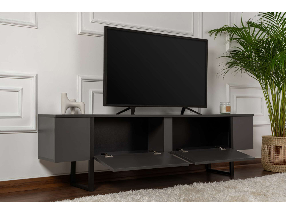 Meuble TV en bois "Serenity" 180 x 30 x 50 cm - Anthracite