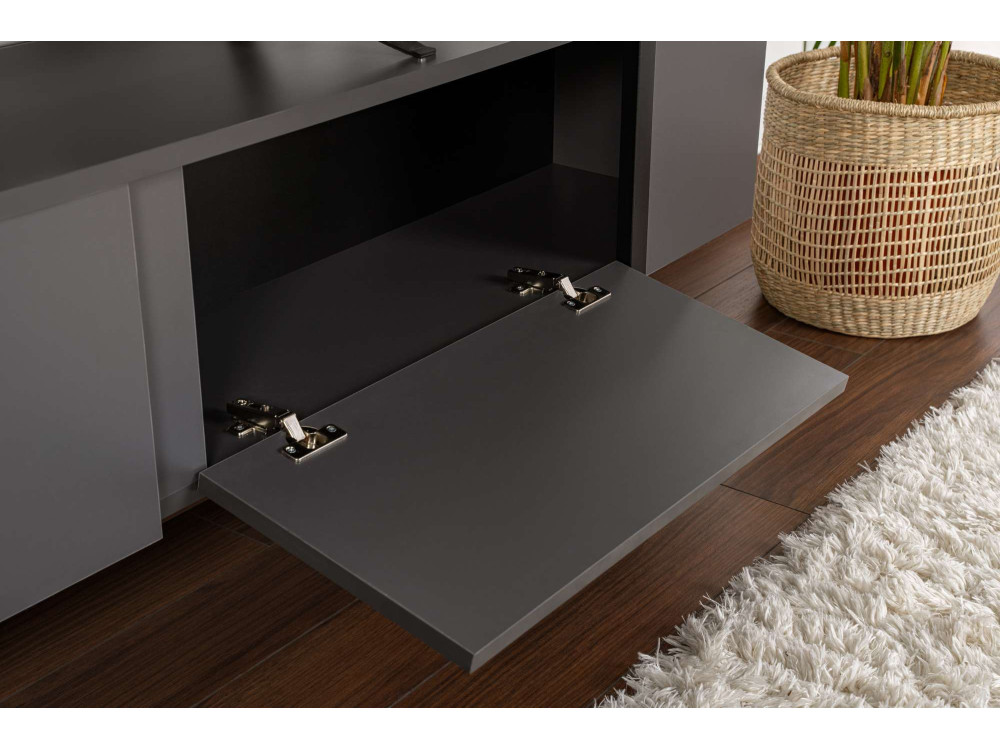 Meuble TV en bois "Serenity" 180 x 30 x 50 cm - Anthracite