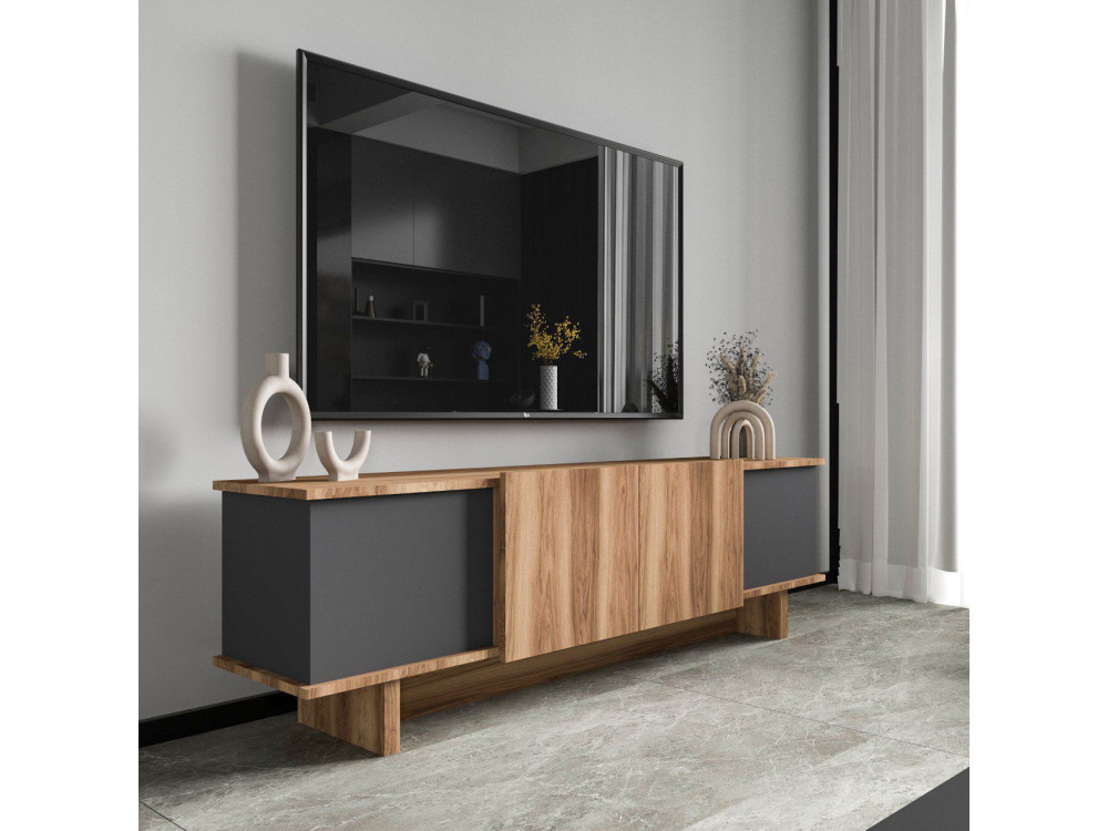 Meuble TV en bois "Diana" 180 x 33 x 50 cm - Anthracite