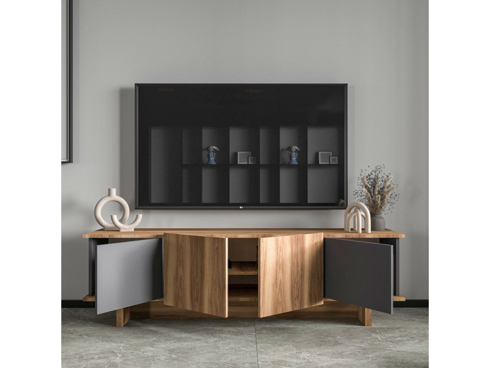 Meuble TV en bois "Diana" 180 x 33 x 50 cm - Anthracite