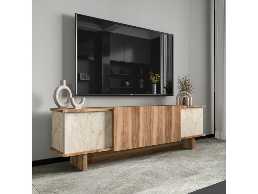 Meuble TV en bois "Diana" 180 x 33 x 50 cm - Travertin