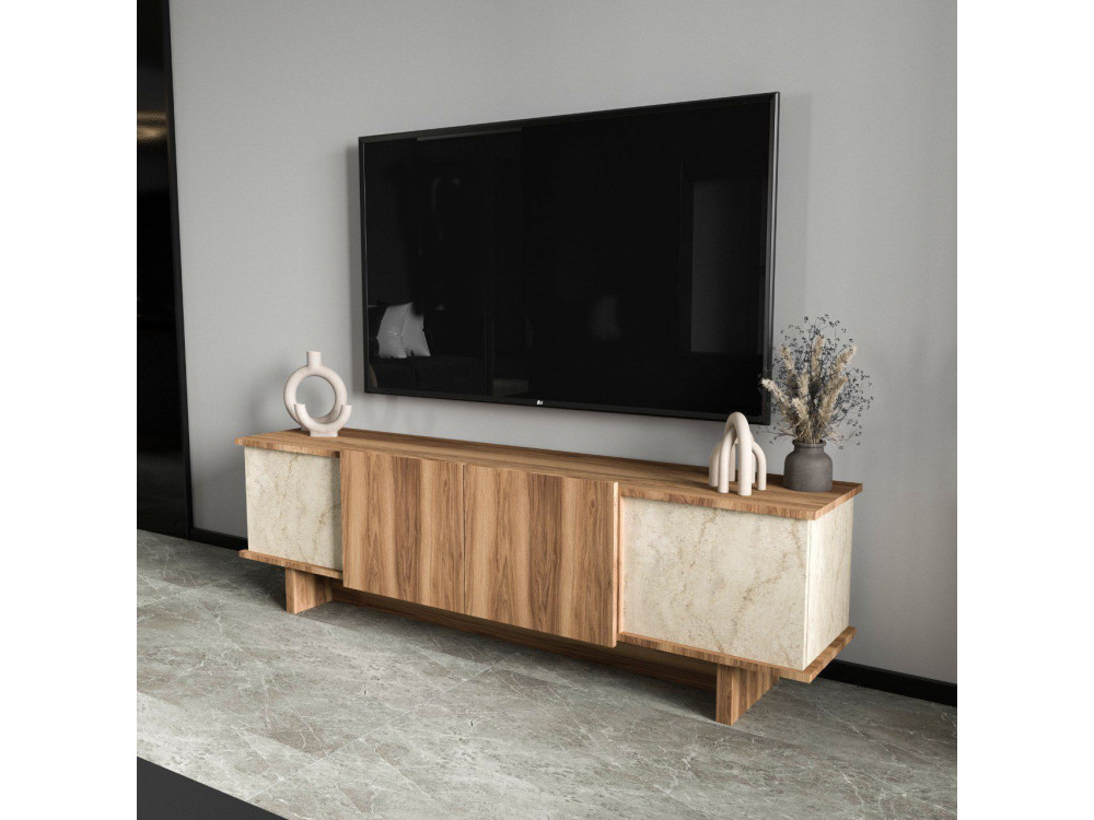 Meuble TV en bois "Diana" 180 x 33 x 50 cm - Travertin