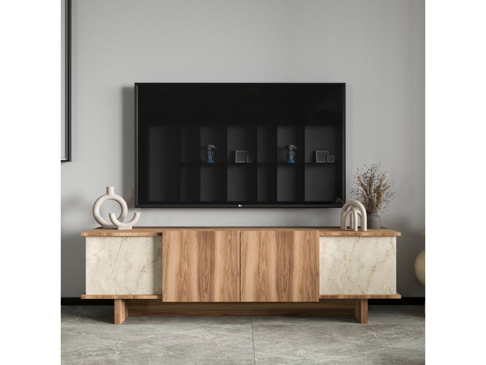 Meuble TV en bois "Diana" 180 x 33 x 50 cm - Travertin