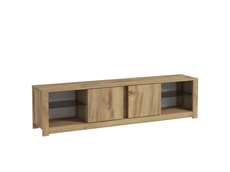 Meuble TV en bois "Aydos" 180 x 35 x 45 cm - Chêne