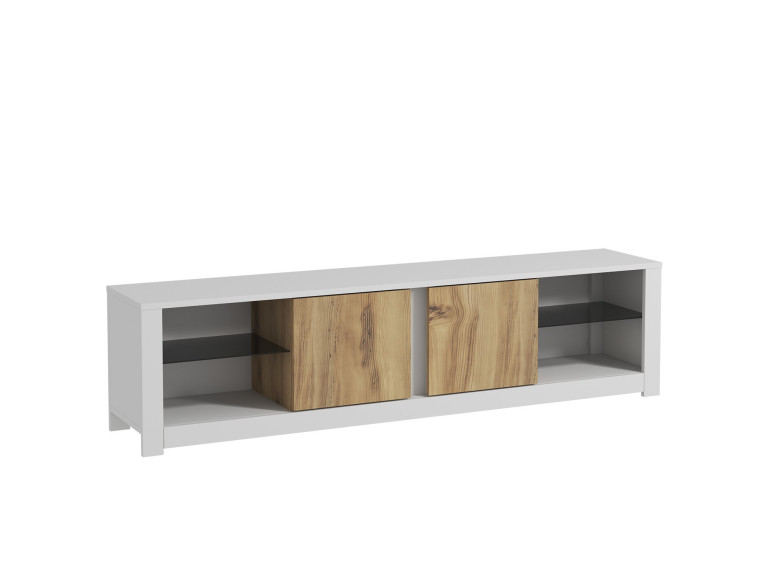 Meuble TV en bois "Aydos" 180 x 35 x 45 cm - Blanc
