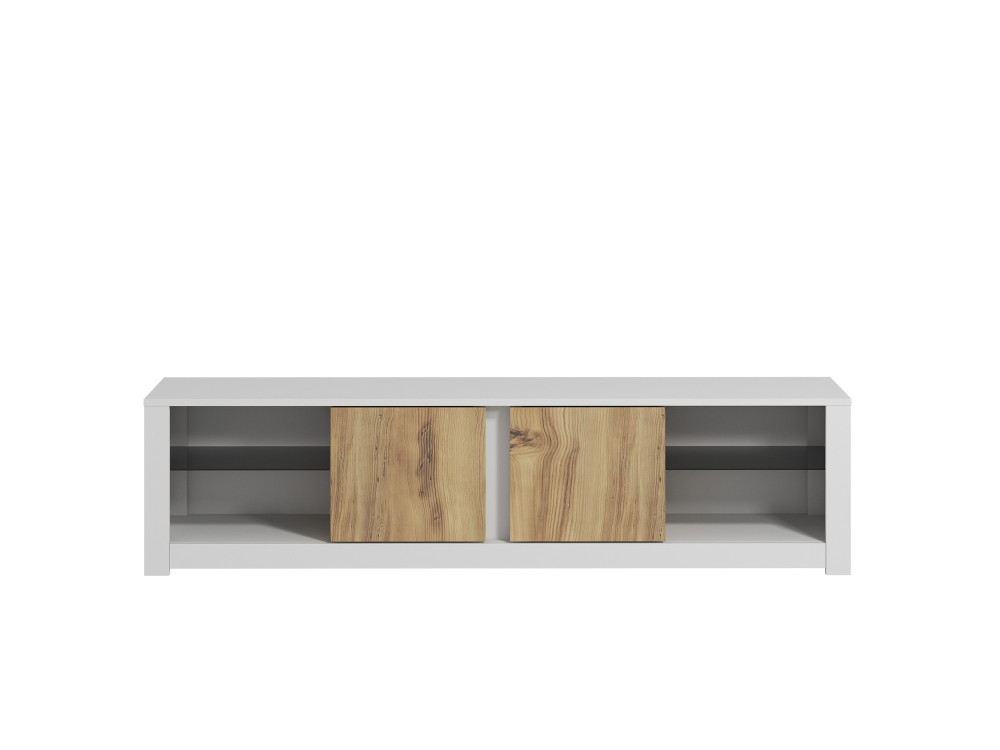 Meuble TV en bois "Aydos" 180 x 35 x 45 cm - Blanc