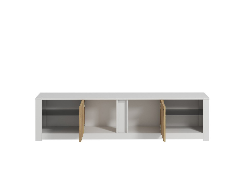 Meuble TV en bois "Aydos" 180 x 35 x 45 cm - Blanc