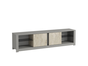 Meuble TV en bois "Aydos" 180 x 35 x 45 cm - Gris