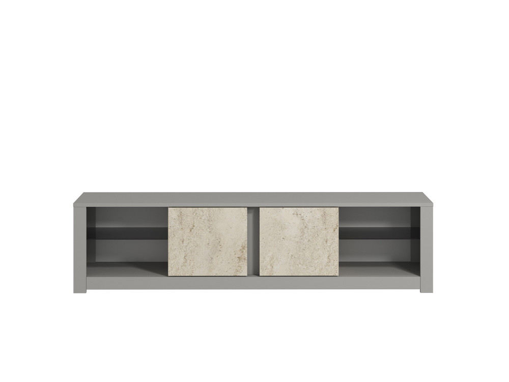 Meuble TV en bois "Aydos" 180 x 35 x 45 cm - Gris