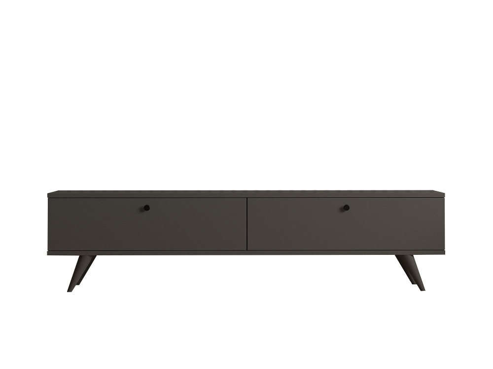 Meuble TV en bois "Parlak" - 160 x 25 x 40 cm - Gris anthracite