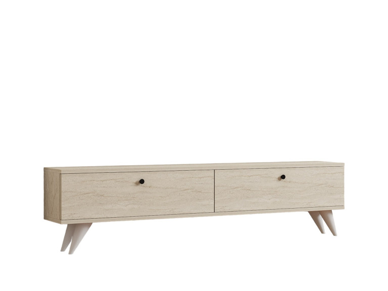 Meuble TV en bois "Parlak" - 160 x 25 x 40 cm - Beige