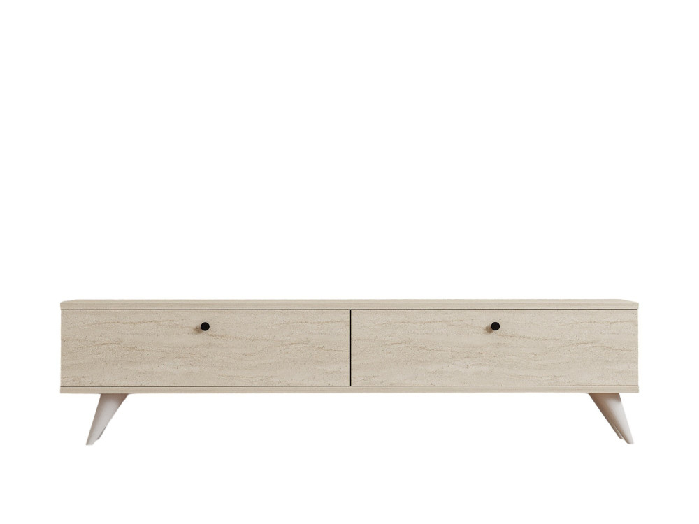 Meuble TV en bois "Parlak" - 160 x 25 x 40 cm - Beige