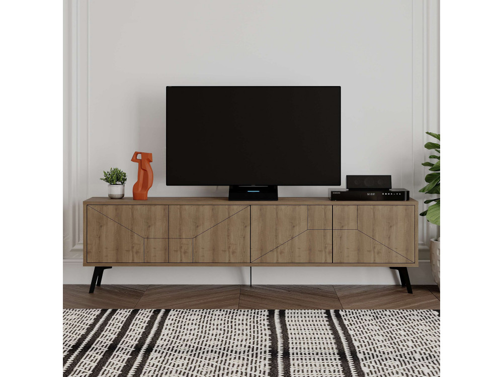 Meuble TV en bois "Dune" - 180 x 29 x 50 cm - Marron