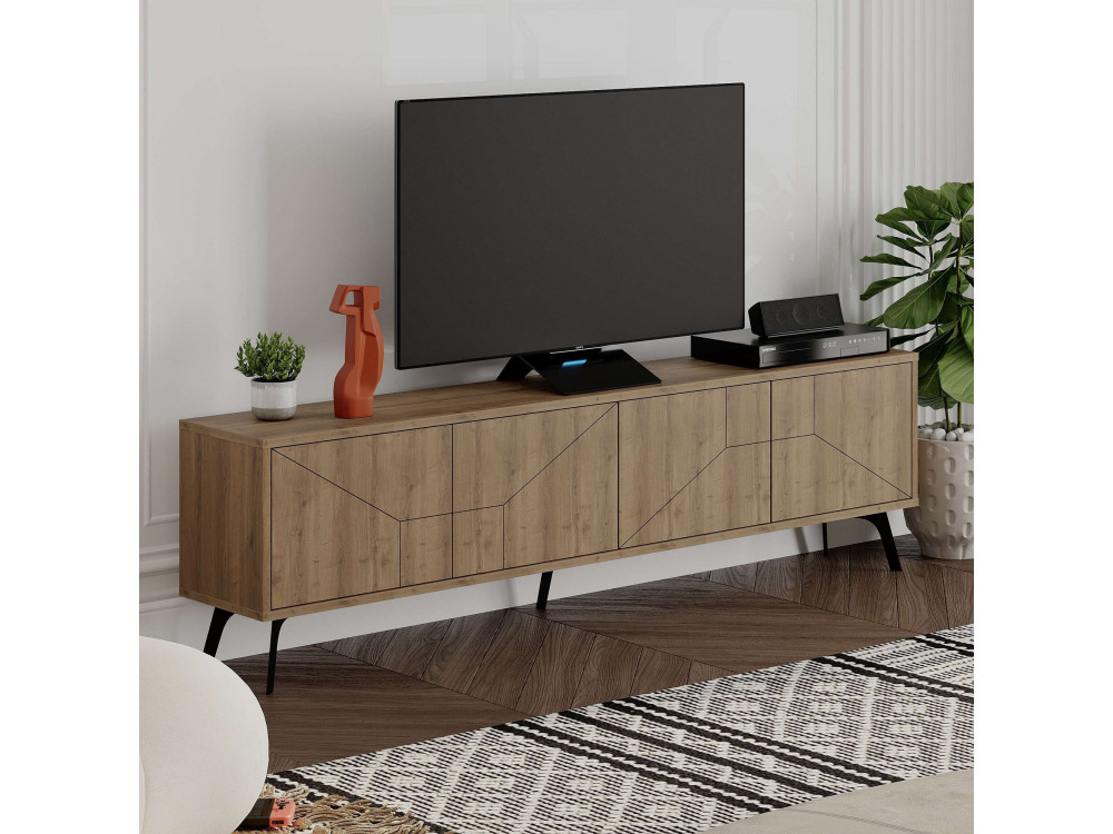 Meuble TV en bois "Dune" - 180 x 29 x 50 cm - Marron