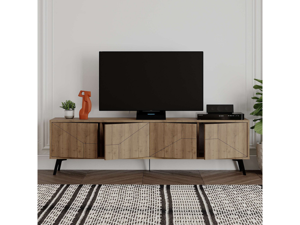 Meuble TV en bois "Dune" - 180 x 29 x 50 cm - Marron
