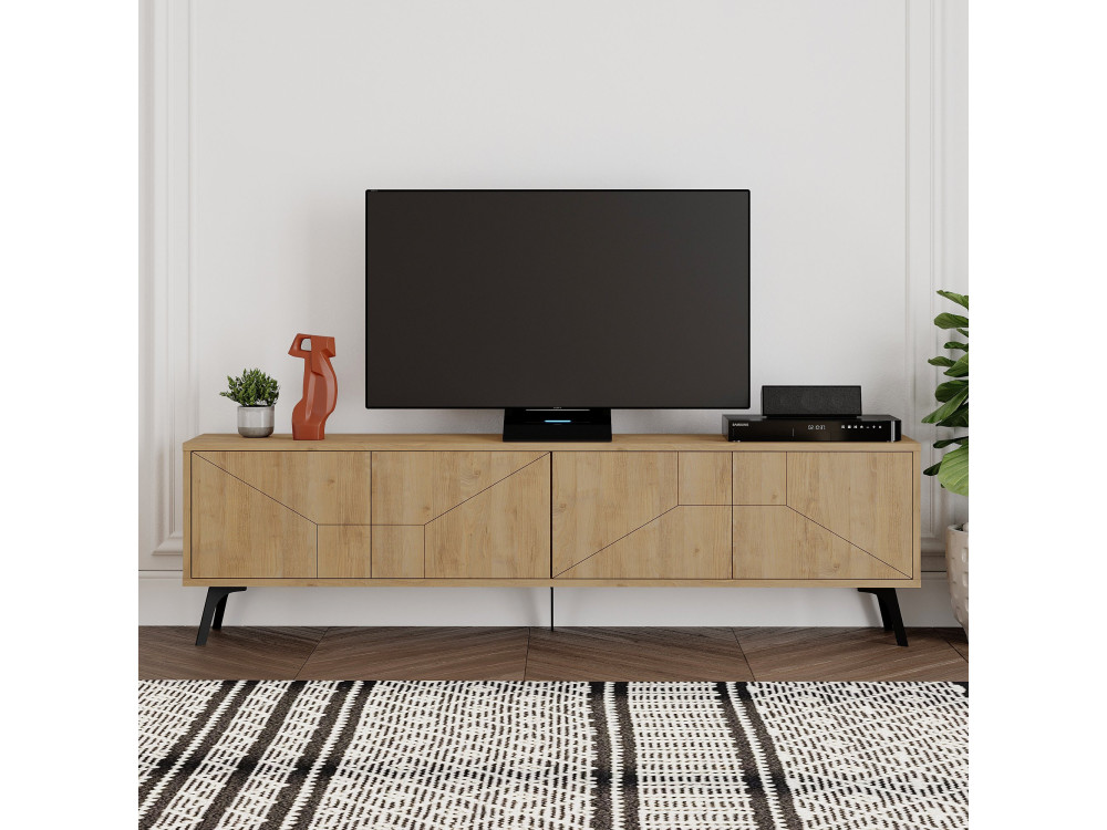 Meuble TV en bois "Dune" - 180 x 29 x 50 cm - Beige