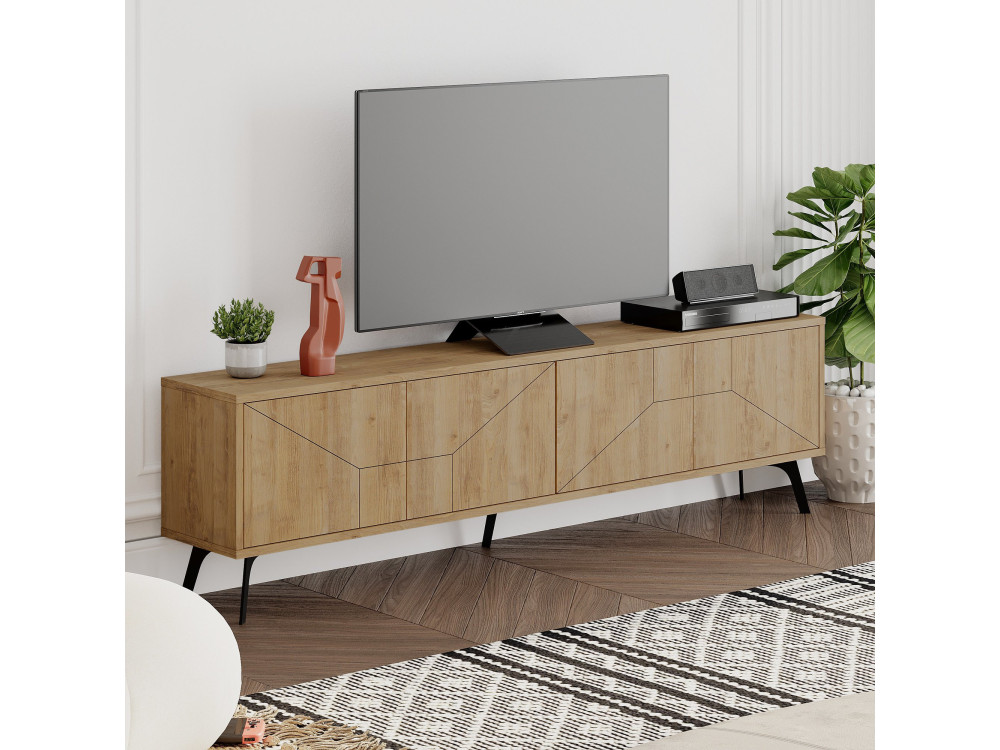 Meuble TV en bois "Dune" - 180 x 29 x 50 cm - Beige