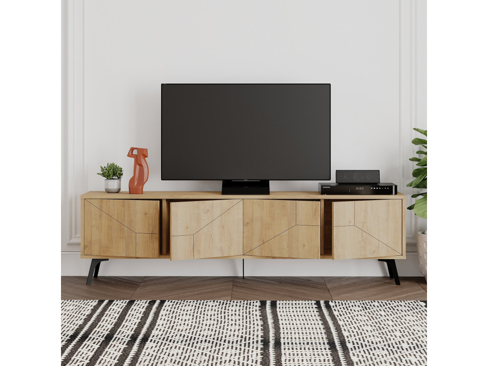 Meuble TV en bois "Dune" - 180 x 29 x 50 cm - Beige