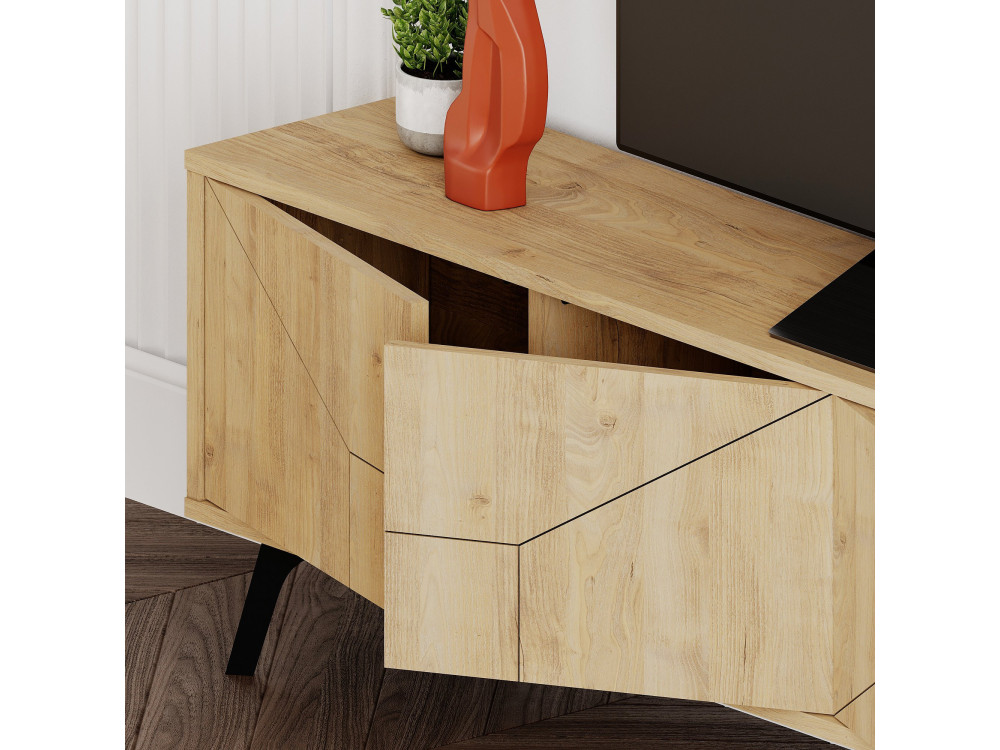 Meuble TV en bois "Dune" - 180 x 29 x 50 cm - Beige