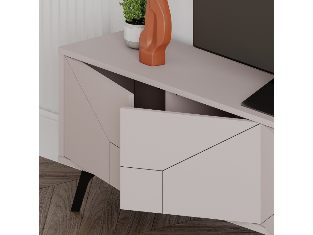 Meuble TV en bois "Dune" - 180 x 29 x 50 cm - Moka clair