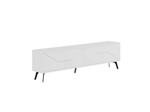 Meuble TV en bois "Dune" - 180 x 29 x 50 cm - Blanc