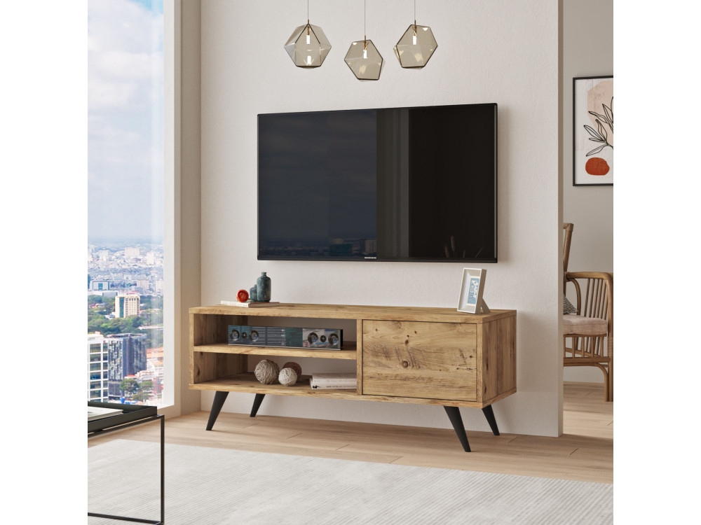 Meuble TV en bois "Imo" - 110 x 40 x 44 cm - Marron